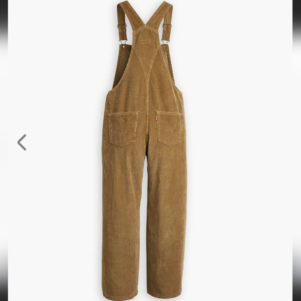 Women's Brown Corduroy Overalls - Picture 3 of 7
